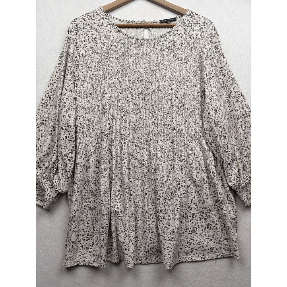 Adrianna Papell Polka Dot Blouse Womens‎ 2X Pleated